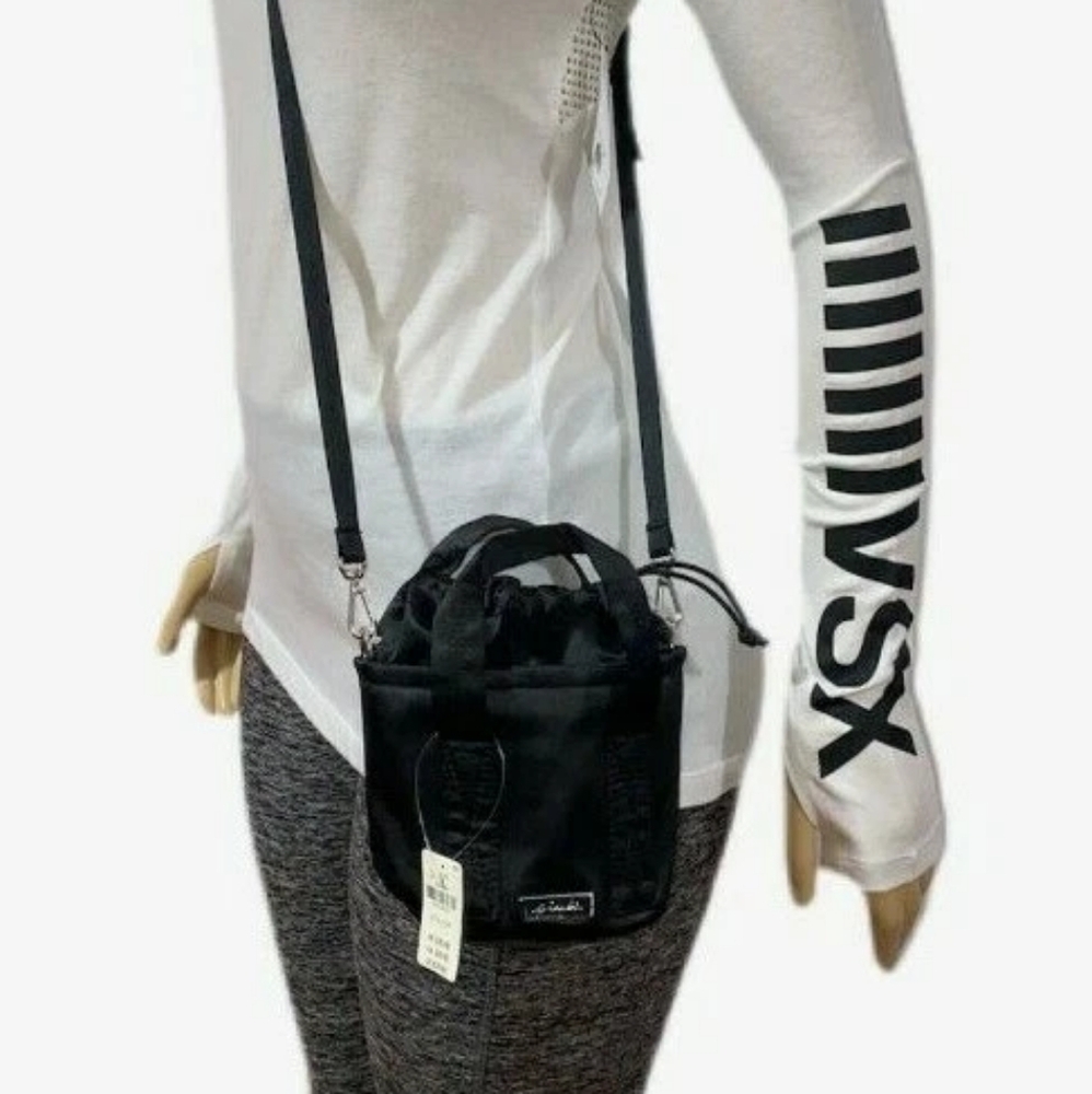 PINK Victoria's Secret Black Crossbody Mini Bucket Bag